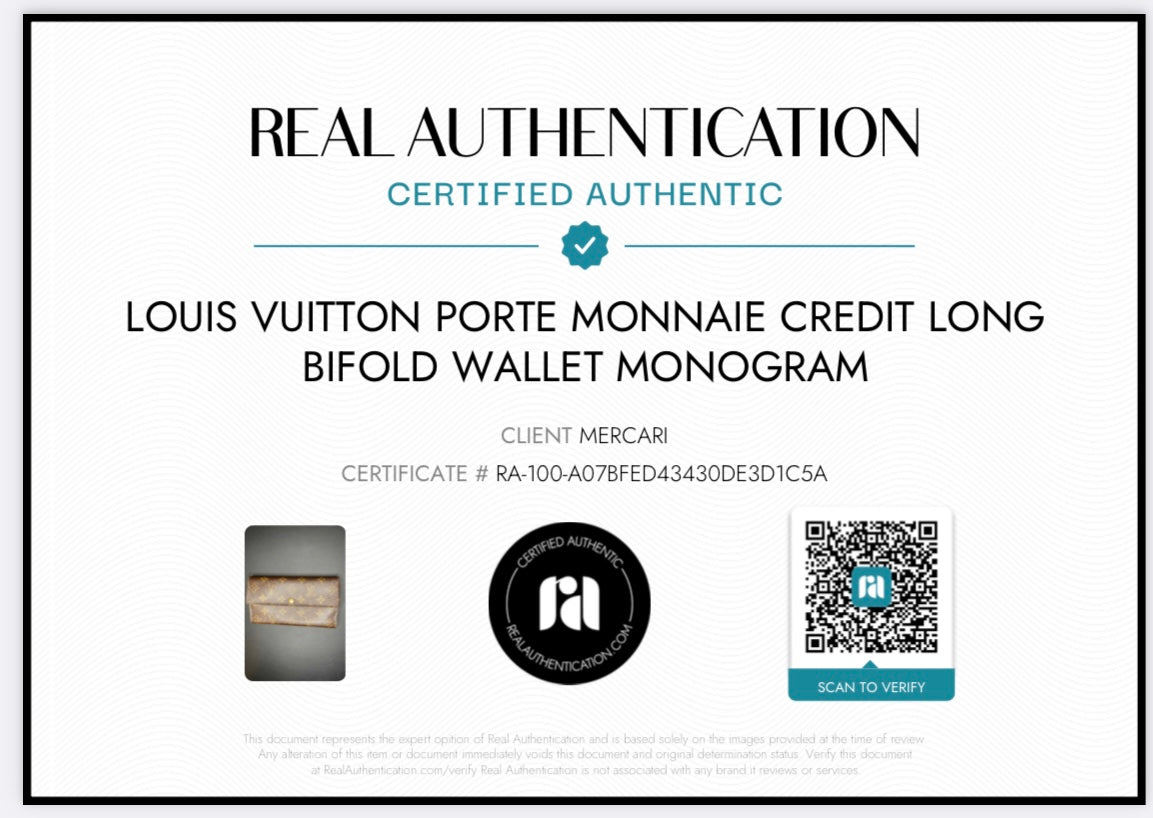 LOUIS VUITTON Porte Monnaie
Credit Long Bifold Wallet
Monogram
